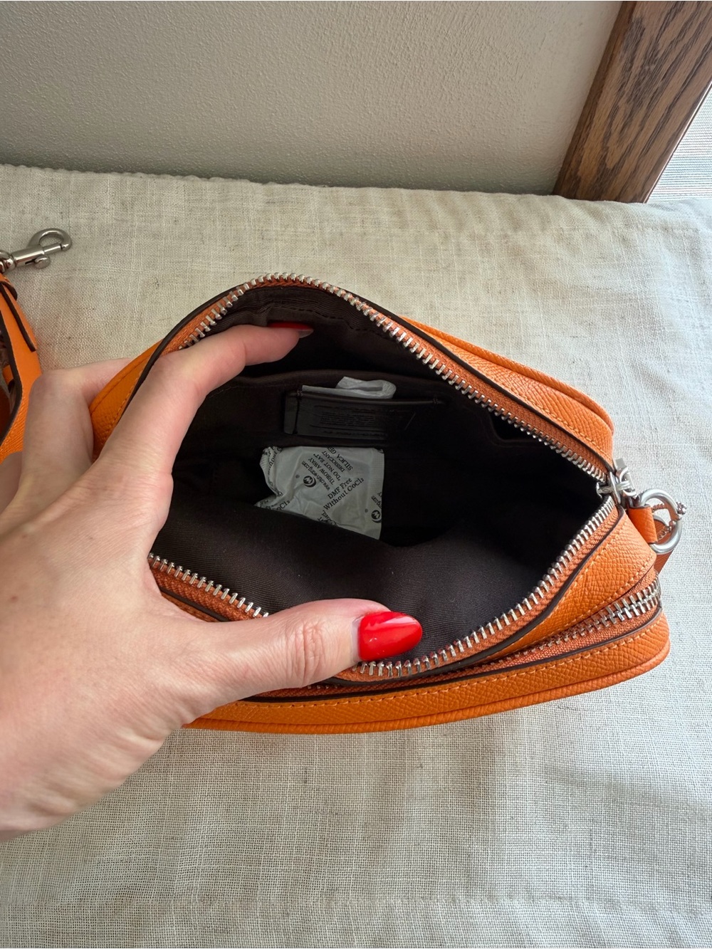 Coach Orange Crossbody Camera Bag with Strap - Picture 7 of 9